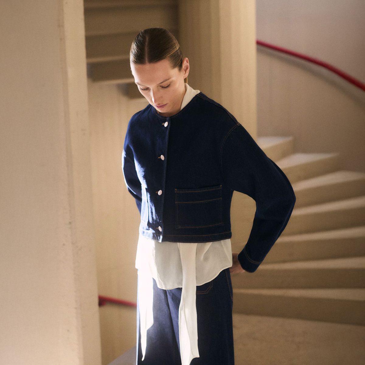 MANGO - Chaqueta Vaquera Rinse Wash Algodón Mujer Mango