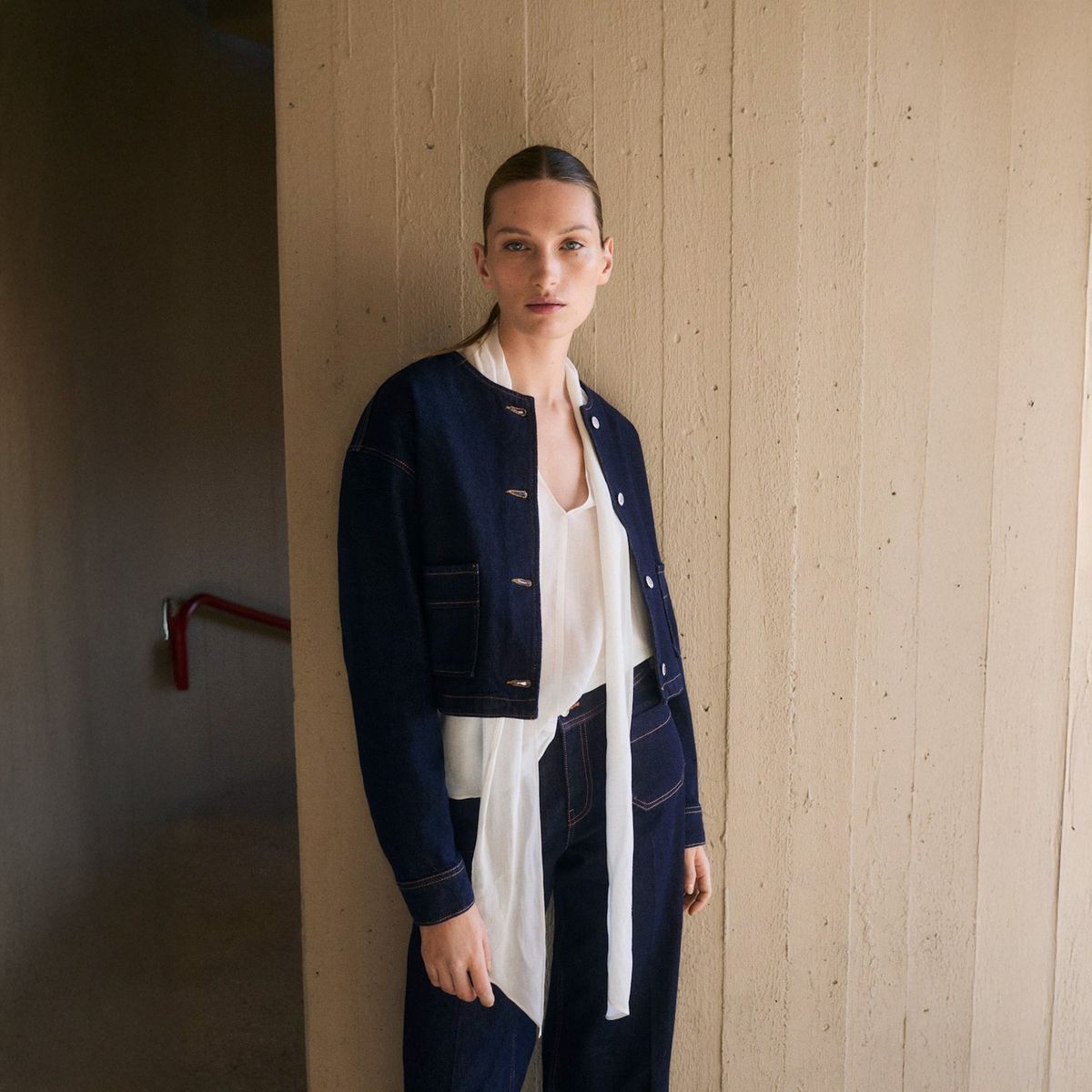 MANGO - Chaqueta Vaquera Rinse Wash Algodón Mujer Mango