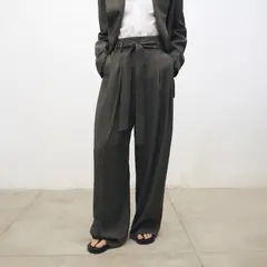 MANGO - Pantalón Traje Pinzas Cinturón Mujer