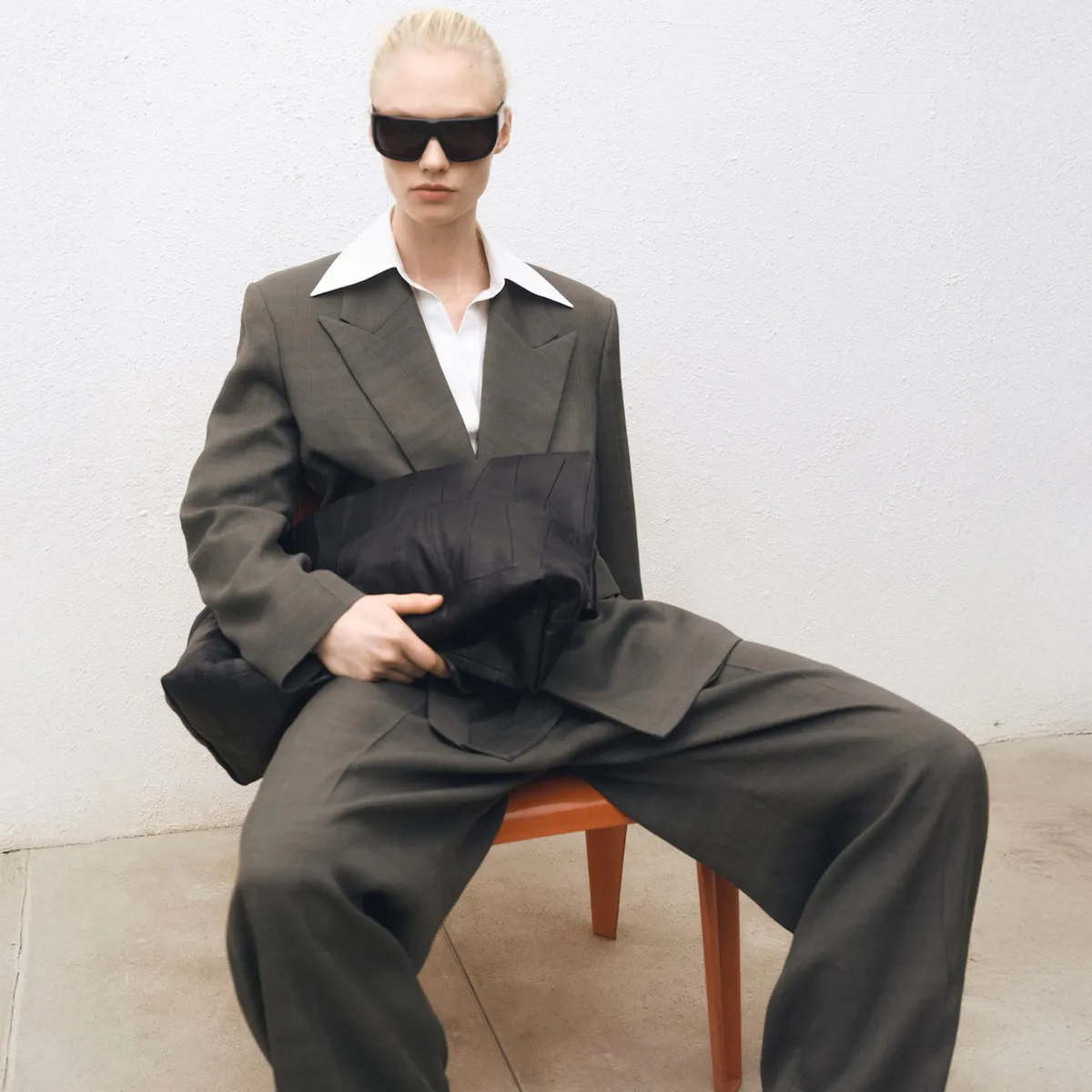 MANGO - Blazer Traje Oversize Cruzada Mujer Mango