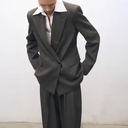 MANGO - Blazer Traje Oversize Cruzada Mujer