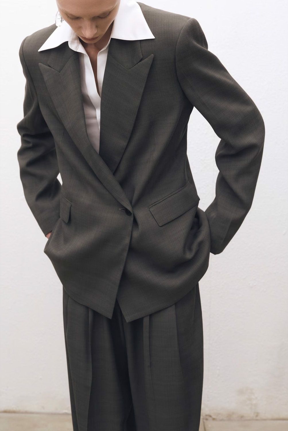 MANGO - Blazer Traje Oversize Cruzada Mujer Mango