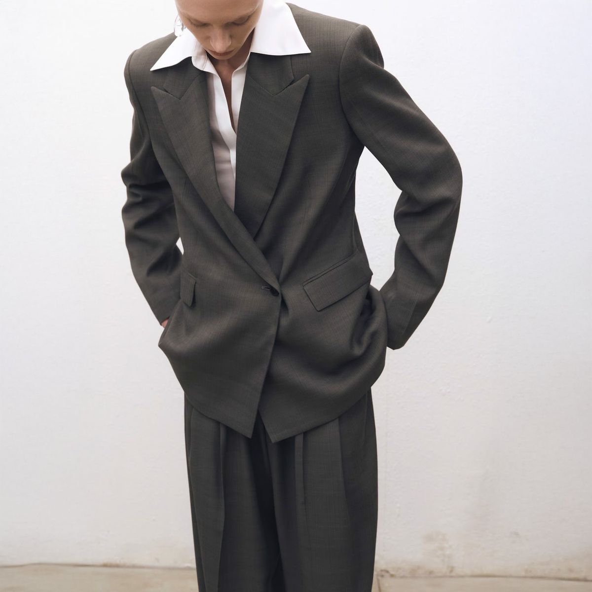 MANGO - Blazer Traje Oversize Cruzada Mujer Mango