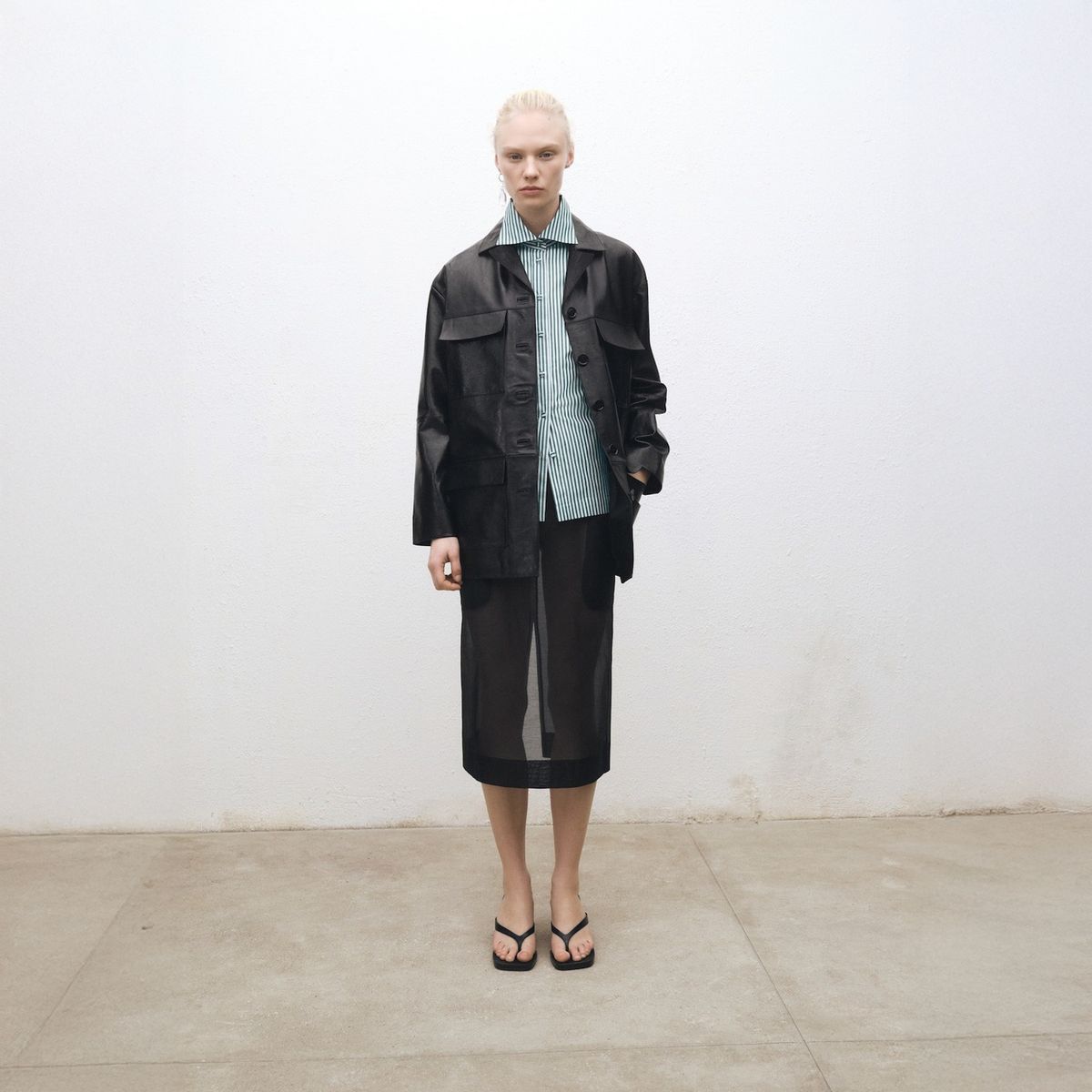 MANGO - Falda Midi Seda Semitransparente Mujer Mango