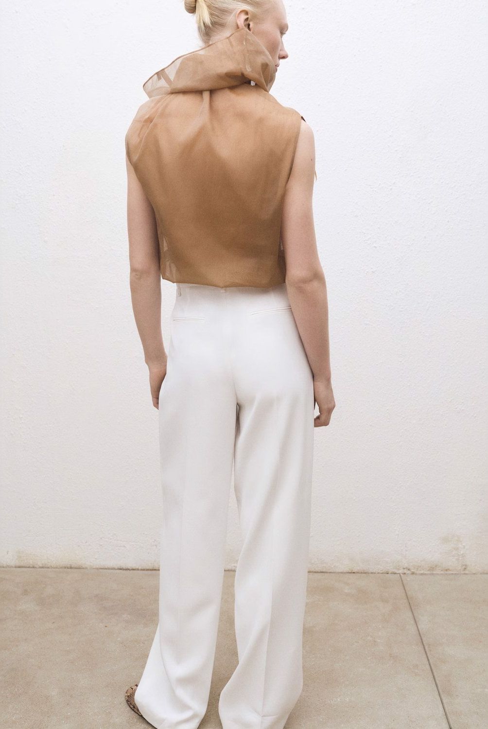 MANGO - Blusa Seda Cuello Asimétrico Algodón Mujer Mango