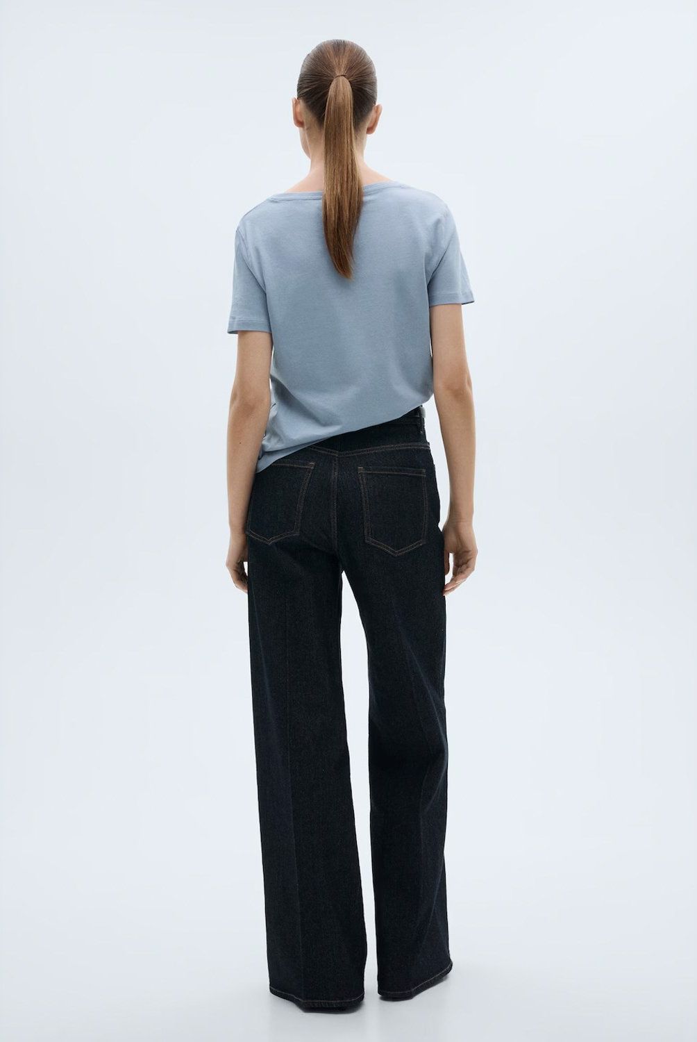 MANGO - Polera Algodón Cuello Pico Algodón Mujer Mango