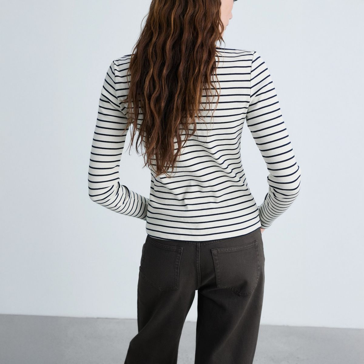 MANGO - Camiseta Rayas Cuello Barco Mujer Mango