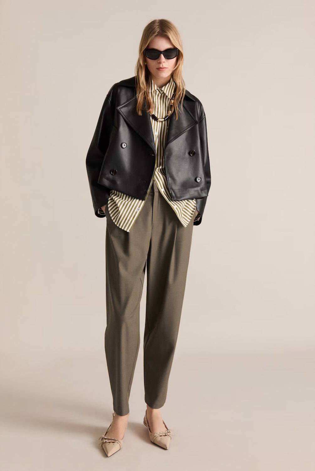 MANGO - Pantalón Recto Tiro Medio Mujer Mango