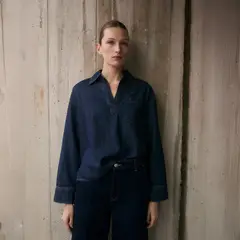 MANGO - Blusa Vaquera Algodón Mujer