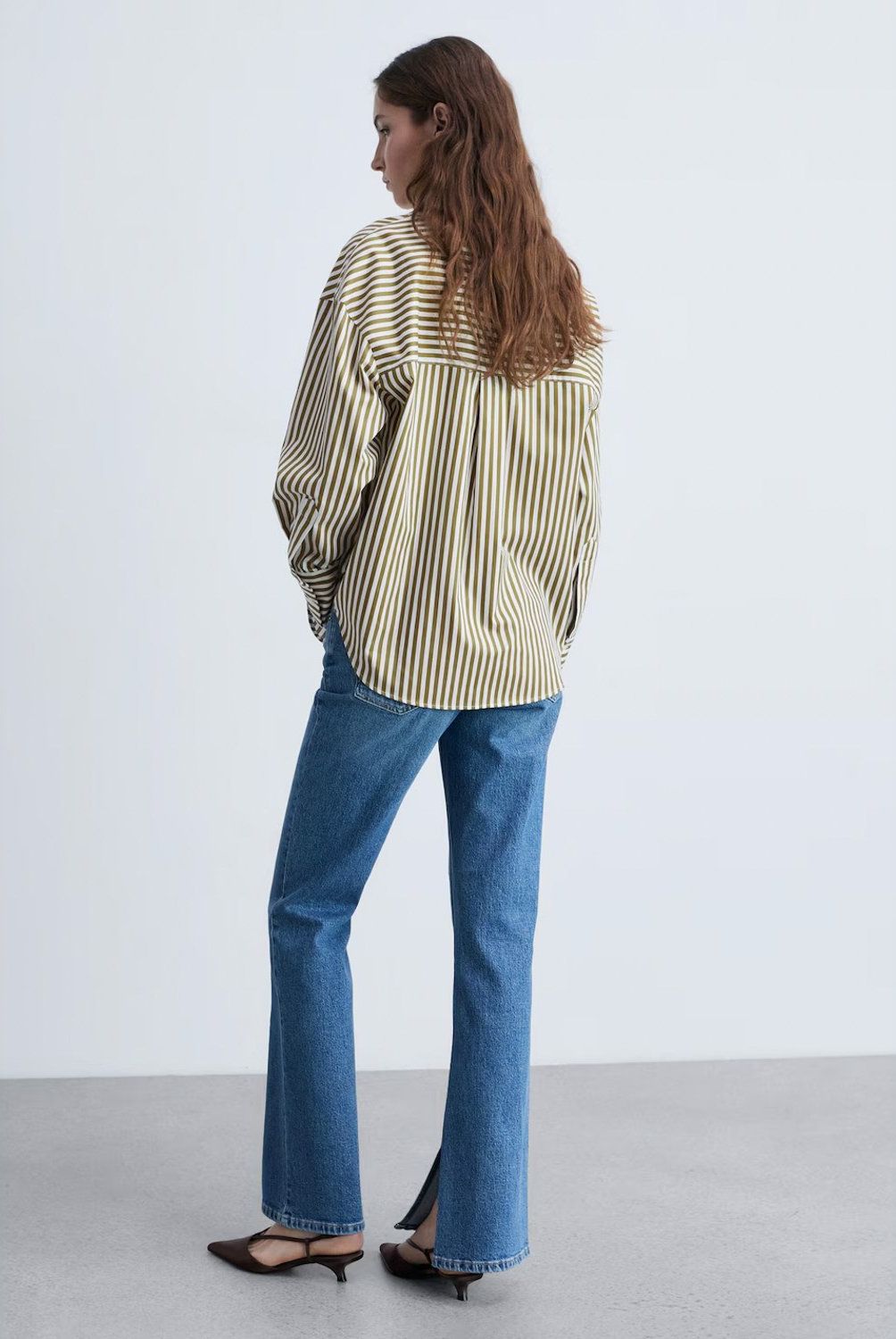 MANGO - Camisa Rayas Bolsillo Contraste Algodón Mujer Mango