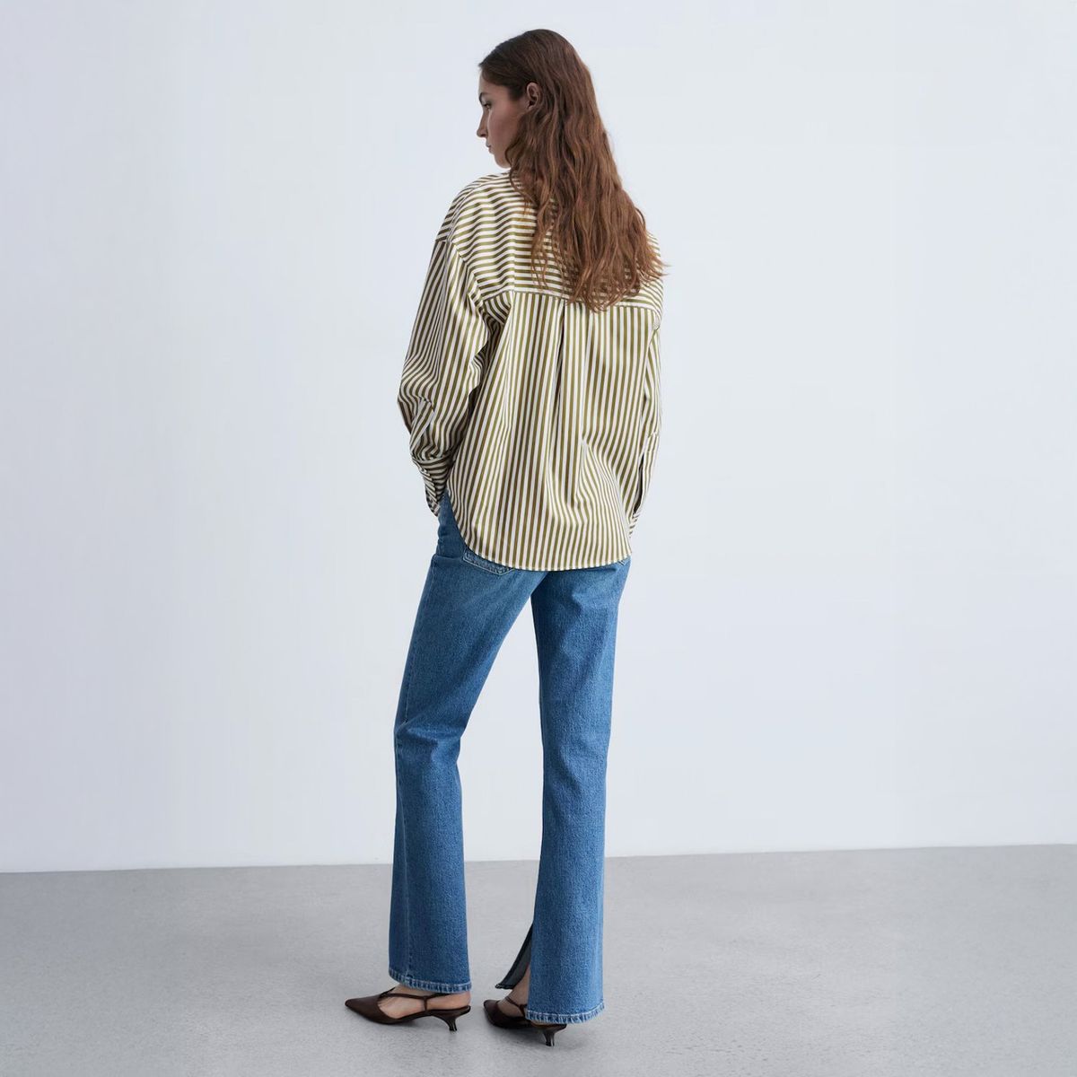 MANGO - Camisa Rayas Bolsillo Contraste Algodón Mujer Mango