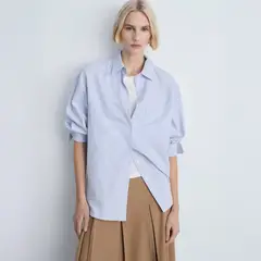 MANGO - Camisa Algodón Rayas Mujer