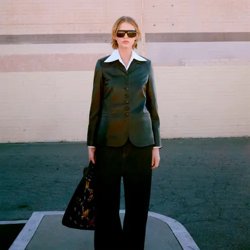 MANGO - Blazer Piel Botones Mujer
