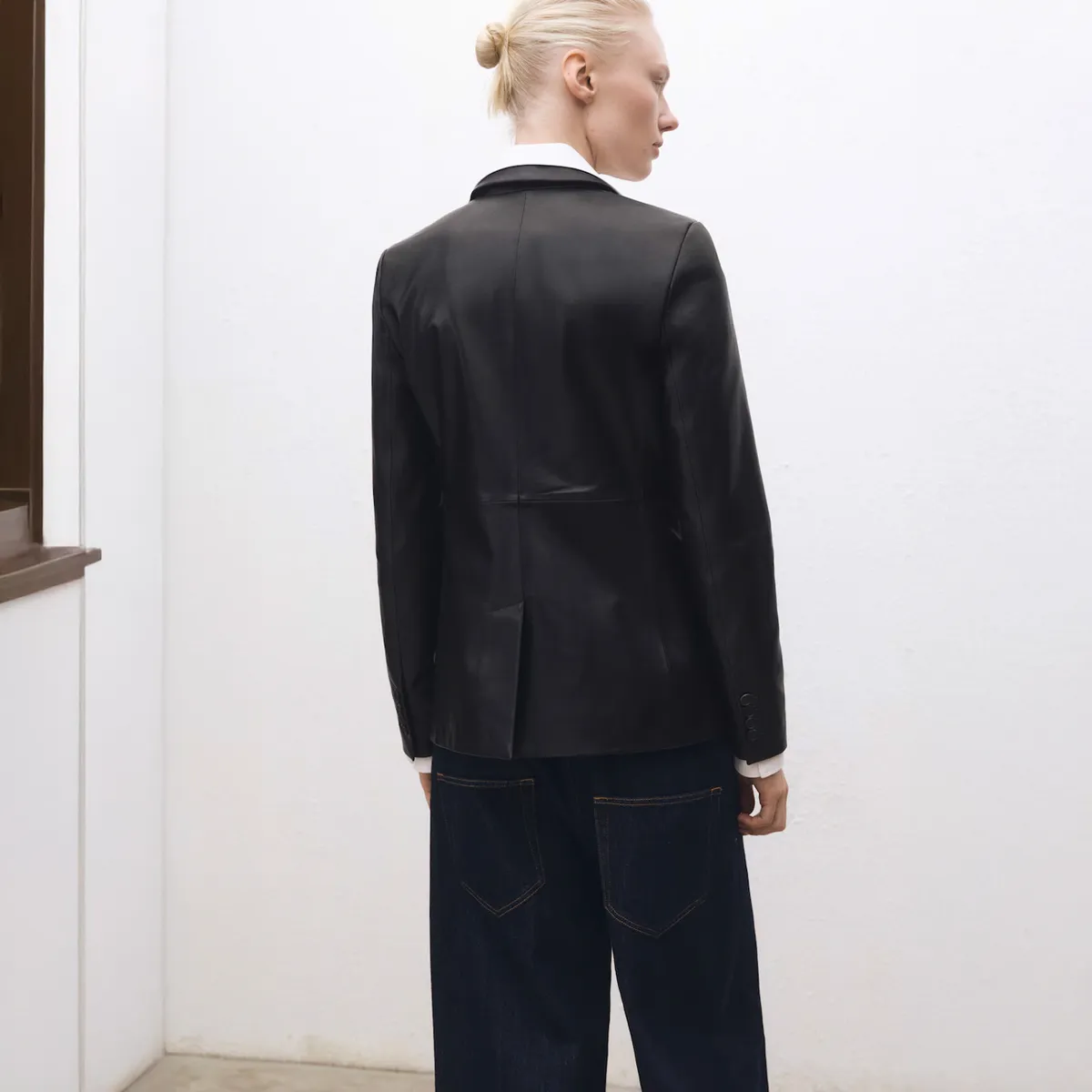 MANGO - Blazer Piel Botones Mujer Mango