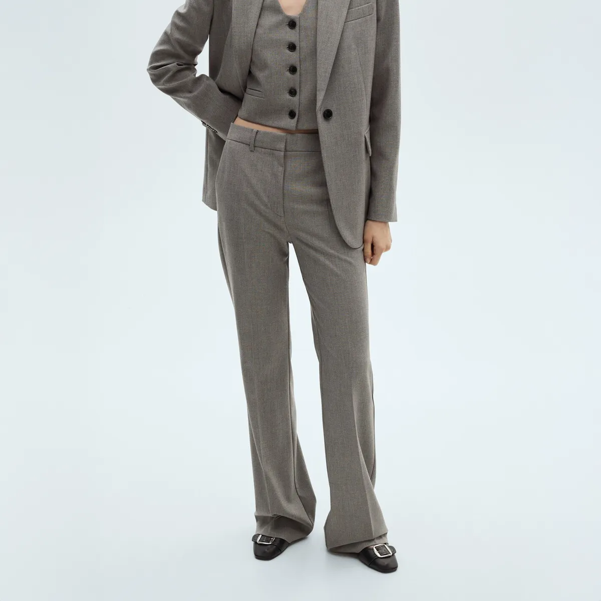 MANGO - Pantalón Recto Traje Mujer Mango