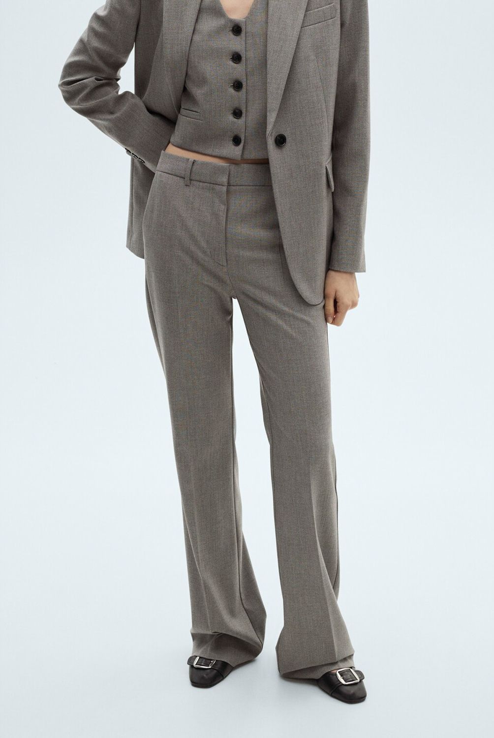 MANGO - Pantalón Recto Traje Mujer Mango