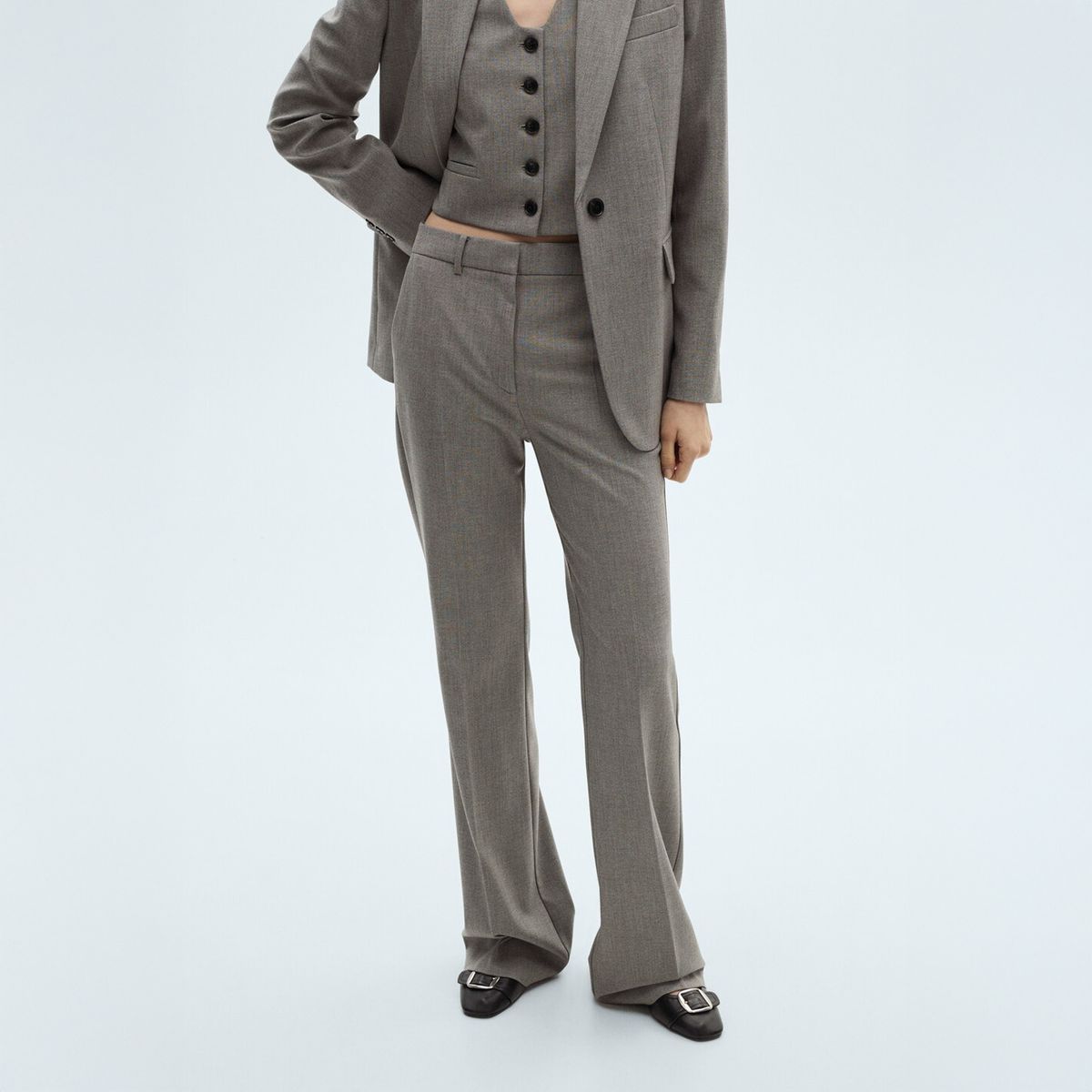 MANGO - Pantalón Recto Traje Mujer Mango