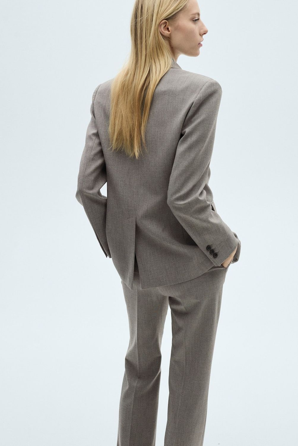 MANGO - Blazer Recta Bolsillos Solapa Mujer Mango