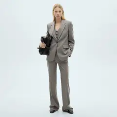 MANGO - Blazer Recta Bolsillos Solapa Mujer