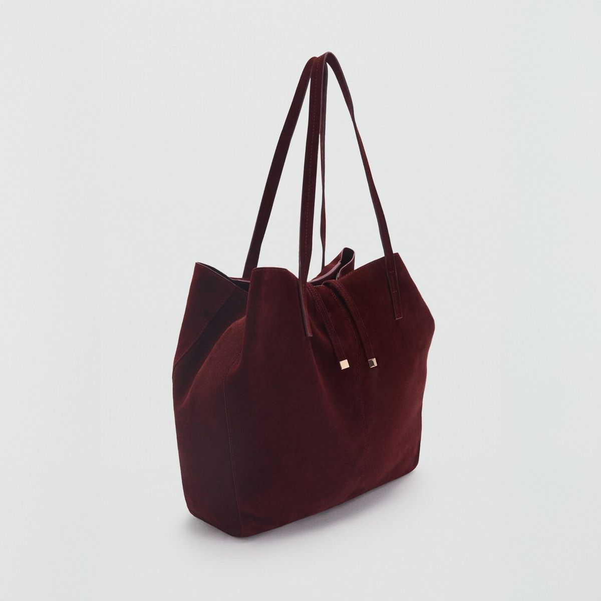 MANGO - Bolso Shopper Serraje Mujer Mango