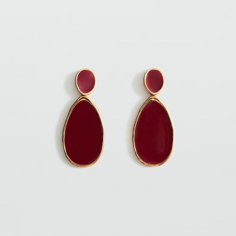 MANGO - Aros Largos Abalorios Mujer Mango