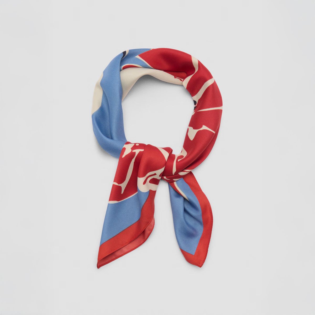 MANGO - Pañuelo Satinado Floral Mujer Mango