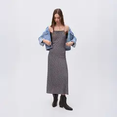 MANGO TEEN - Vestido Largo Estampado Mujer