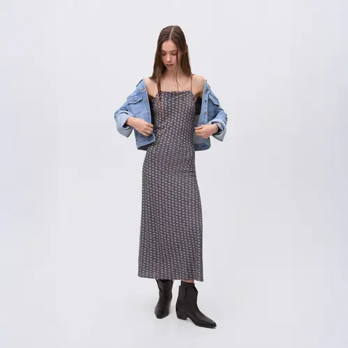 MANGO TEEN - Vestido Largo Estampado Mujer