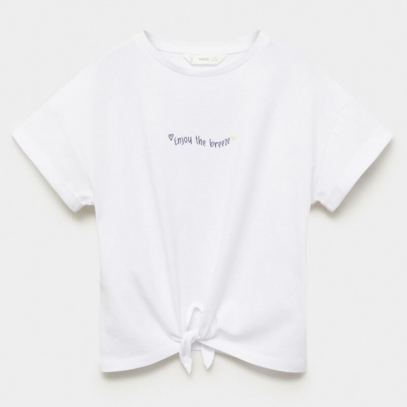 MANGO KIDS - Polera Estampada Nudo Niño Algodón Mango Kids
