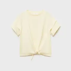 MANGO KIDS - Polera Algodón Detalle Nudo Niña Algodón