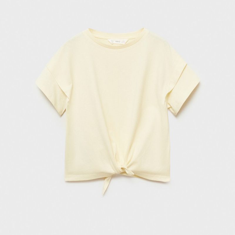 MANGO KIDS - Polera Algodón Detalle Nudo Niña Algodón Mango Kids