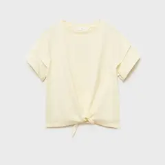 MANGO KIDS - Polera Algodón Detalle Nudo Niña Algodón