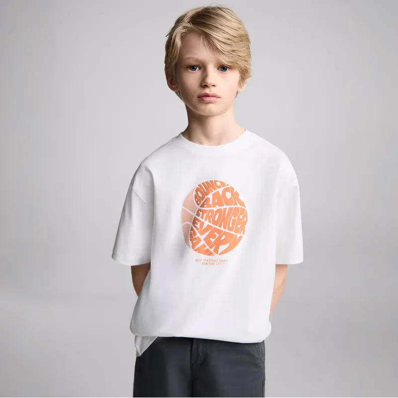 MANGO KIDS - Polera Algodón Estampado Niño Mango Kids