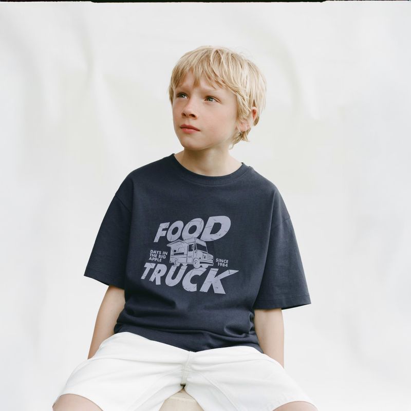 MANGO KIDS - Polera Algodón Estampada Niño Algodón Mango Kids
