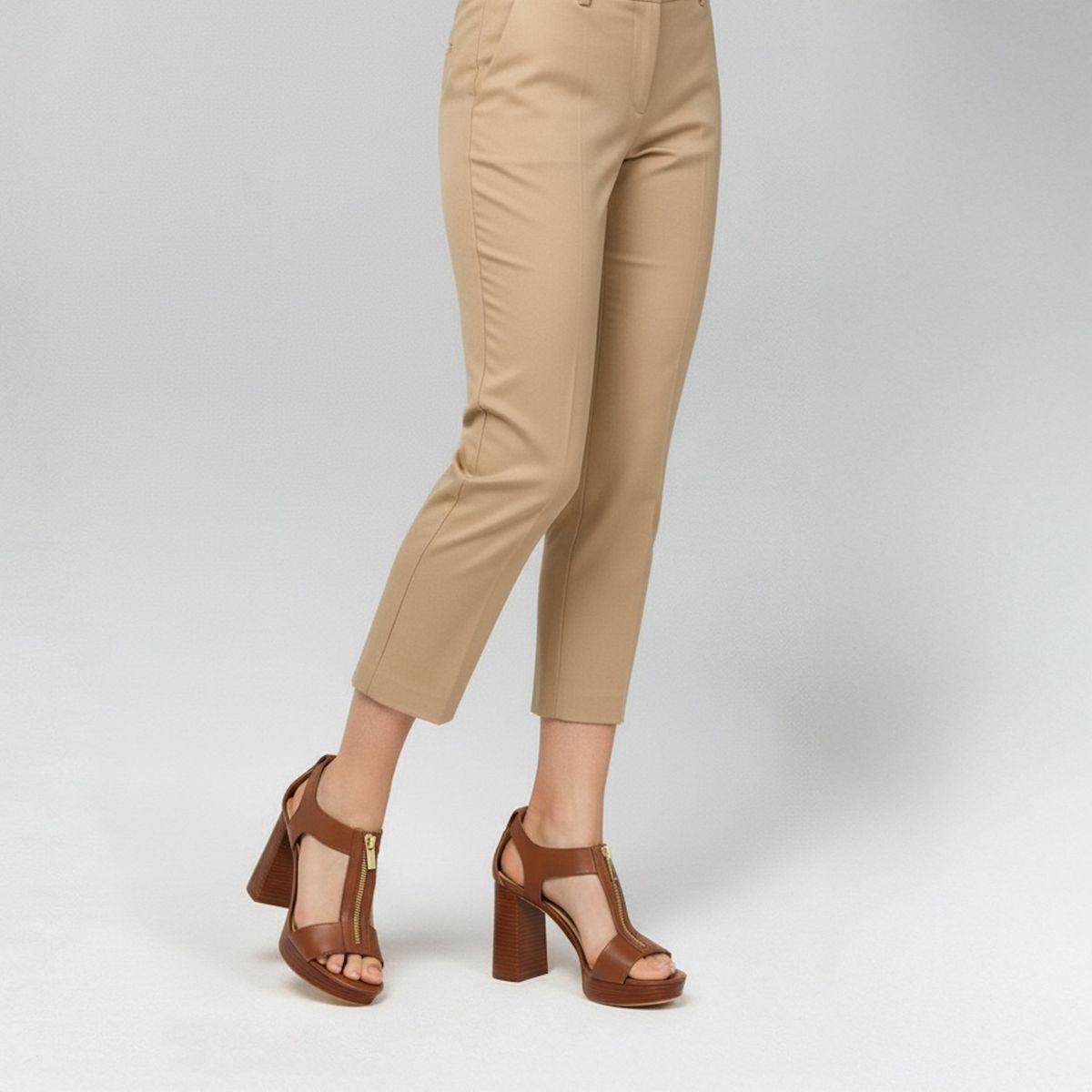 MICHAEL KORS - Sandalia Mujer Cuero Café Michael Kors