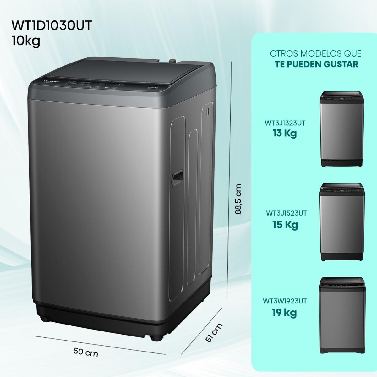 HISENSE - Lavadora Automática Carga Superior 10Kg WT1D1030UT Hisense