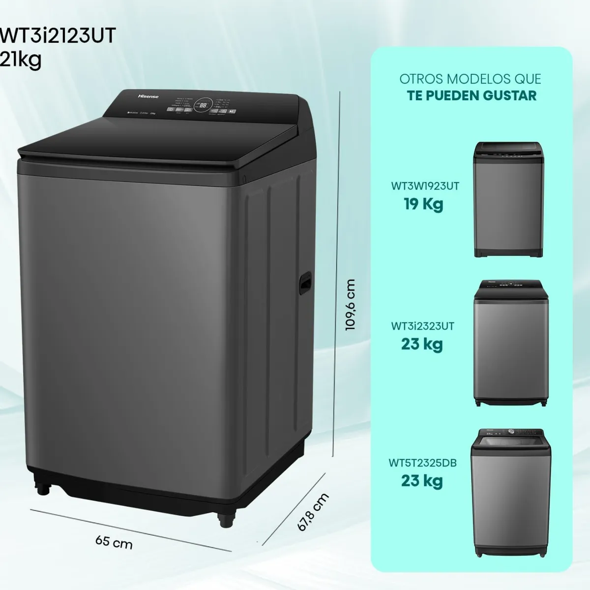 HISENSE - Lavadora de Carga Superior 21 Kg WT3I2123UT Hisense