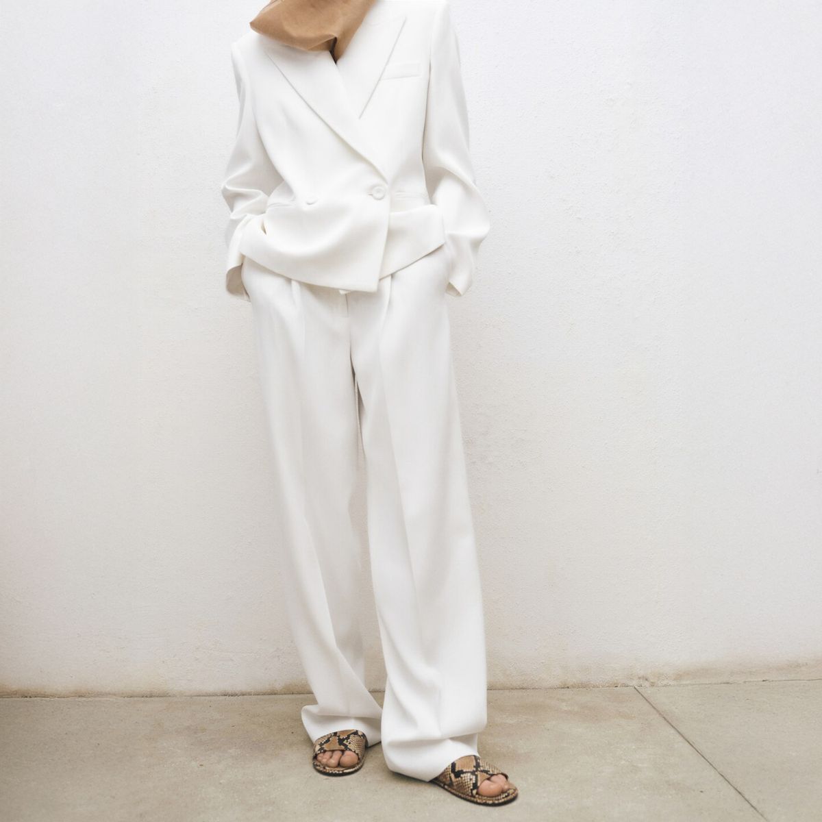 MANGO - Pantalón Traje Wideleg Mujer Mango