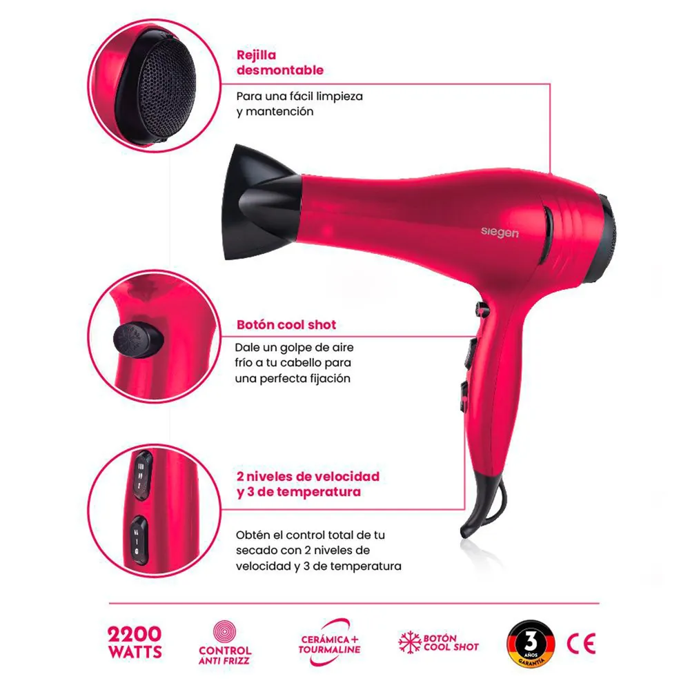 Siegen Tourmaline Styler SG-3031C01 Fucsia, foto 6
