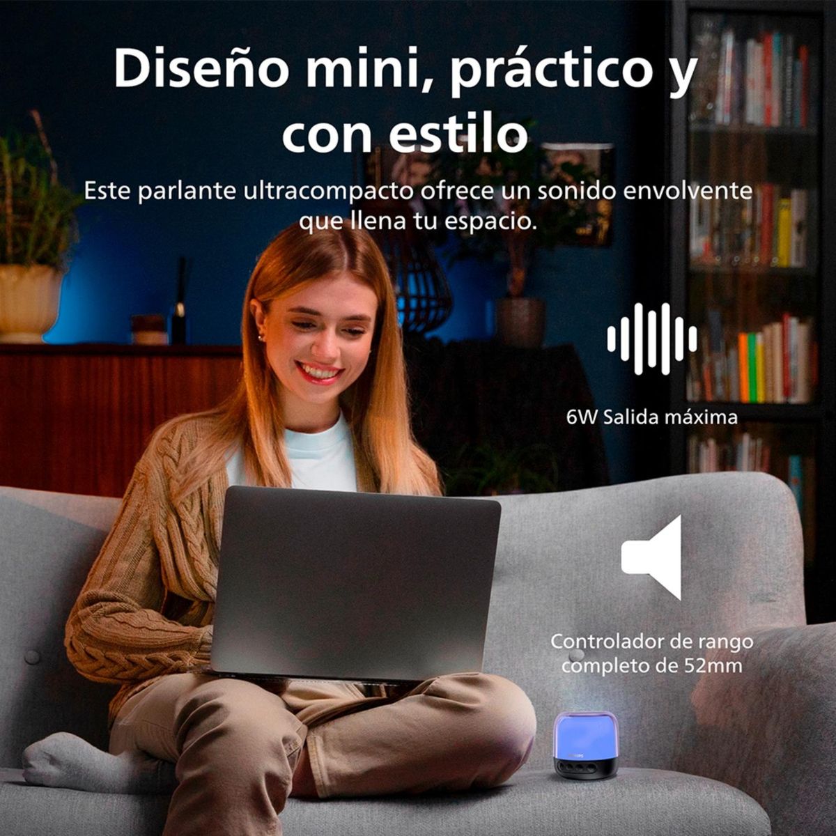 PHILIPS - Parlante Bluetooth con Luces Philips TAS1108