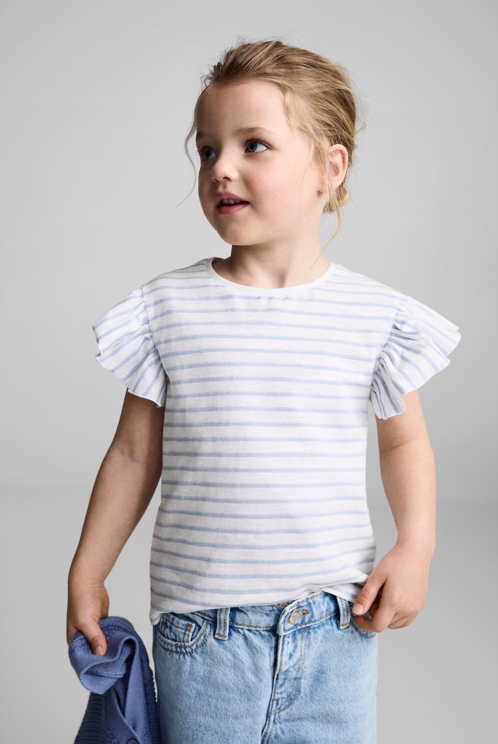 MANGO KIDS - Polera 100% Algodón Rayas Bebé Niña Algodón Mango Kids