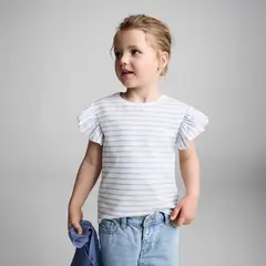 MANGO KIDS - Polera 100% Algodón Rayas Bebé Niña