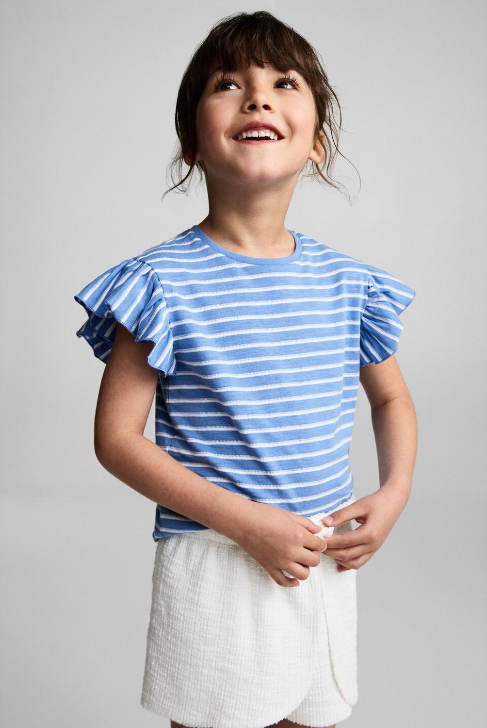 MANGO KIDS - Polera 100% Algodón Rayas Bebé Niña Algodón Mango Kids
