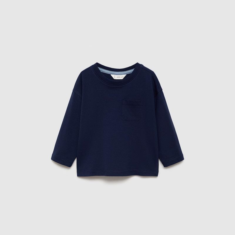 MANGO KIDS - Polera Bolsillo Parche Bebé Niño Algodón Mango Kids