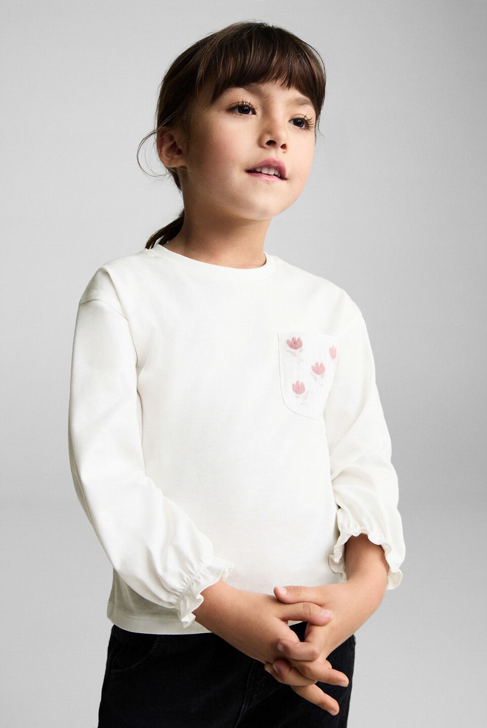 MANGO KIDS - Polera Bolsillo Estampado Floral Bebé Niña Algodón Mango Kids