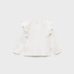 MANGO KIDS - Polera 100% Algodón Volantes Bebé Niña Algodón
