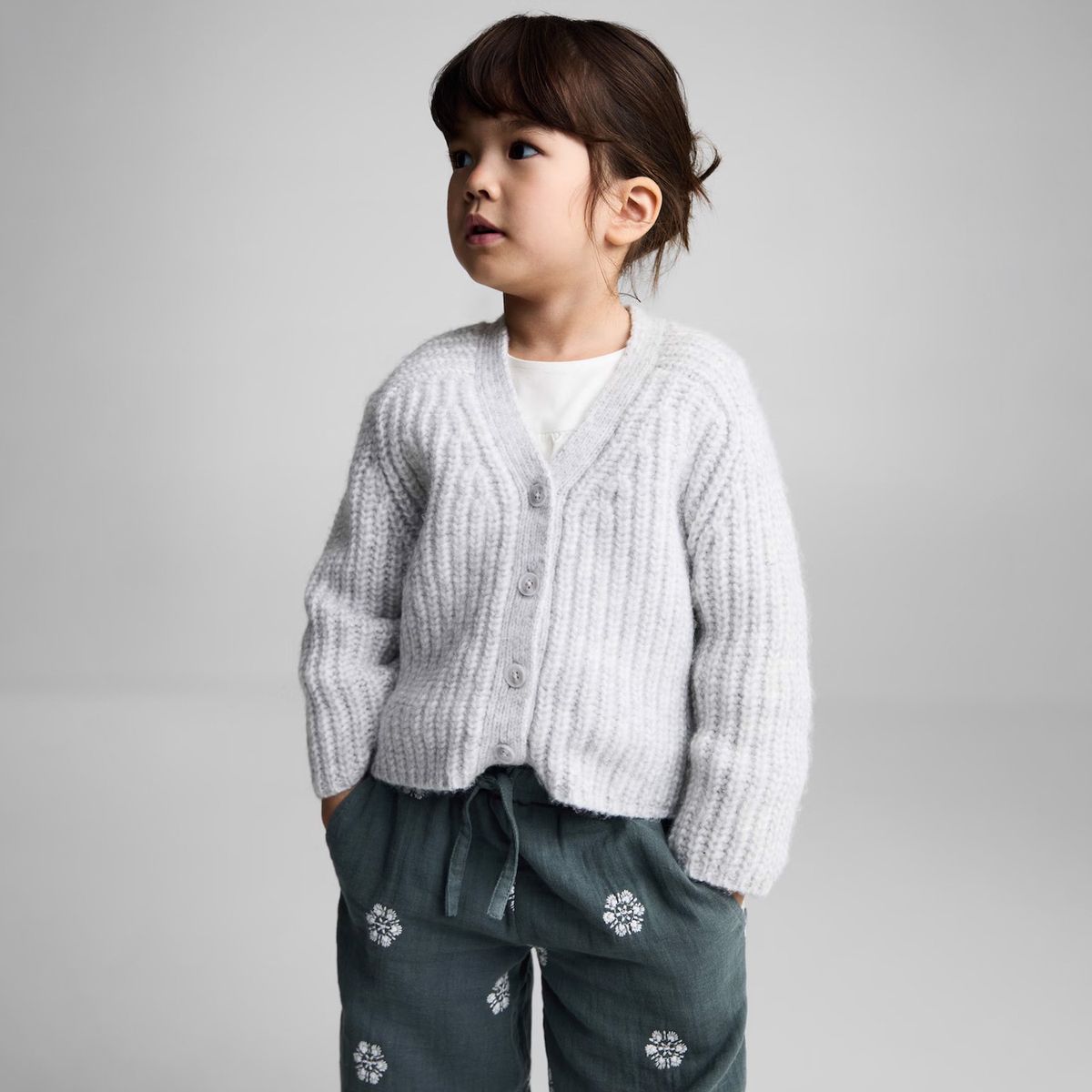 MANGO KIDS - Pantalón Algodón Bordado Bebé Niña Algodón Mango Kids