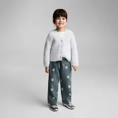MANGO KIDS - Pantalón Algodón Bordado Bebé Niña Algodón