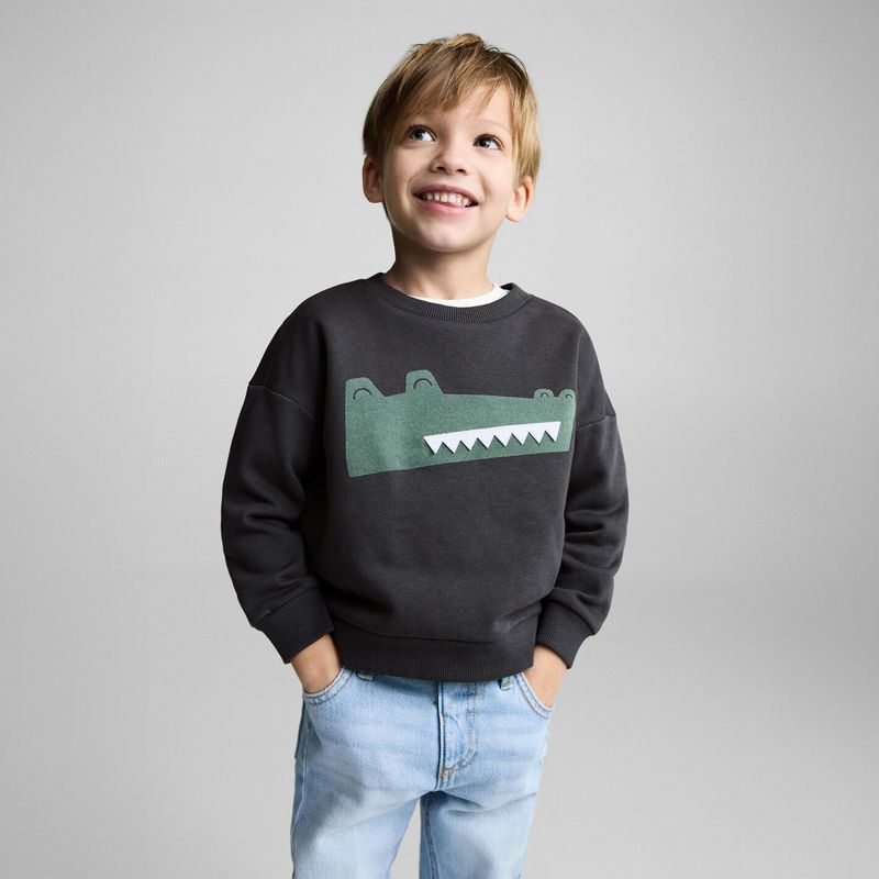 MANGO KIDS - Polerón Dibujo Estampado Bebé Niño Algodón Mango Kids