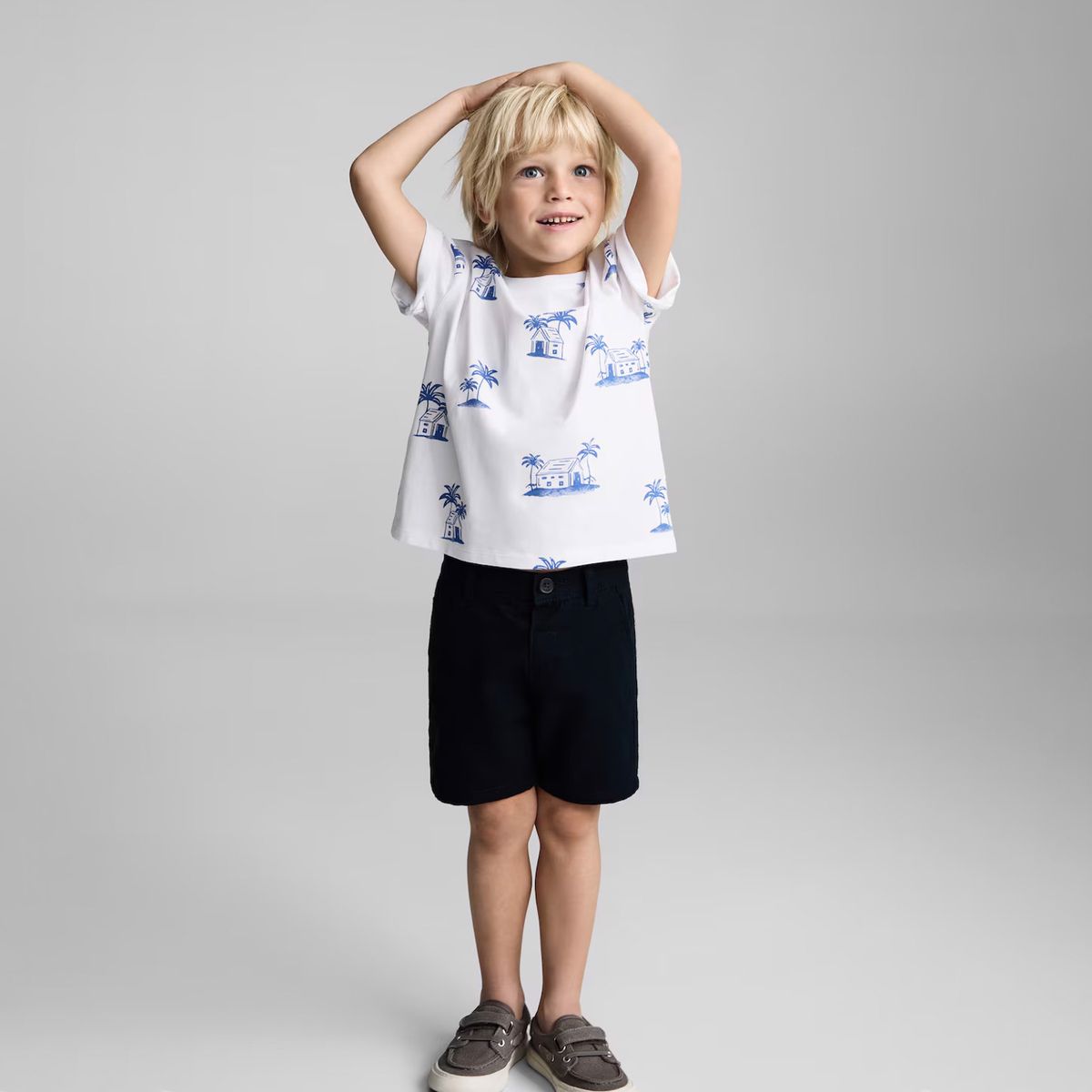 MANGO KIDS - Polera Estampado Palmeras Bebé Niño Mango Kids